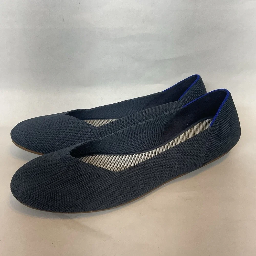 ROTHY'S Classic Smoke Blue Round Toe Ballet Flats US 9,5 Worn Once